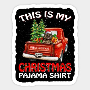 This Is My Christmas Pajama Shirt Cairn Terrier Truck Tree Sticker